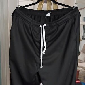 Sport Black Track Joggers with White Drawstring